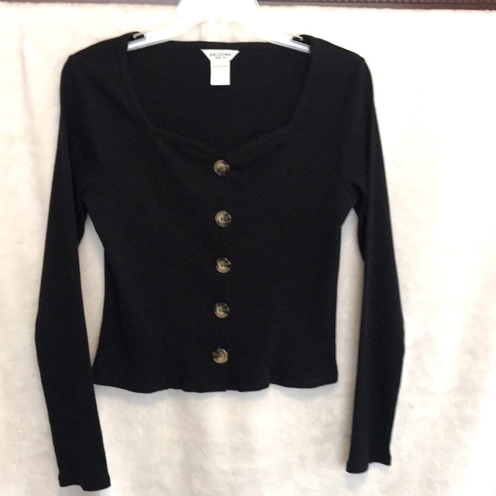 Long-sleeved Button Front Top